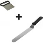 LTG Nova 2li Set Hamur Şekillendirici Eğik Pasta Spatulası ve Metal Hamur Kazıyıcı Spatula - 0 - 19 lt - 000-Siyah