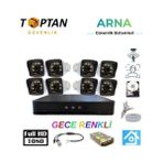 LTG Nova 5mp Lens 2mp 1080P Warm LED 8 Kameralı 250GB Harddisk Dahil Güvenlik Kamerası Seti