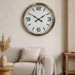 LTG Nova 60 cm Gold Metal Dekoratif Duvar Saati