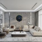 LTG Nova Royal Marble Gold 40 cm Metal Duvar Saati
