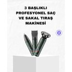 LTG Nova Şarjlı Kablosuz 3 Başlıklı Profesyonel Bakım Seti – Saç, Sakal, Burun Kulak Düzeltici