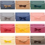 LTHERMELK Tebrik kartları için 24 adet zarf, 22 x 11 cm kurdeleli zarf, 12 renk, hediye kartları, kartvizitler, davetiyeler, özür mektupları, kurye mektupları için güzel zarflar
