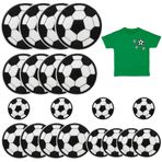 Ltsbaed 20 adet futbol nakışı yaması, futbol kumaş yama, futbol nakışı yaması, yıkanabilir, çizgi film futbol kumaş yama, 5 boyut, kıyafet, kot, çanta, dekorasyon için