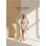 Luana Aneta-Bluz Etek Takım Kadınlar Için Ekose Desenli Yuvarlak Yaka Günlük Aneta Luana - Krem - S - M