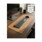 LUBIKO STUDIO Hardal Deri Masa Pedi, Büyük Mouse Pad, Ofis ve Ev İçin Masa Altlığı - Şilte