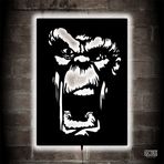 Lucarte Angrymonky Led Işıklı Tablo Ahşap Duvar Dekoru