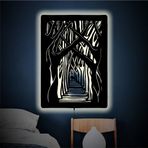 Lucarte Balckforest Led Işıklı Tablo Ahşap Duvar Dekoru