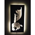 LUCARTE Be Quit Led Işıklı Tablo Ahşap Duvar Dekoru