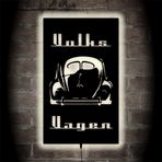 Lucarte Bettle Oldschool Led Işıklı Tablo Ahşap Duvar Dekoru