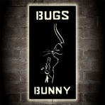 LUCARTE Bugs Bunny Led Işıklı Tablo Ahşap Duvar Dekoru