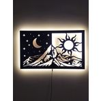 Lucarte Day N Night V2 Led Işıklı Tablo Ahşap Duvar Dekoru