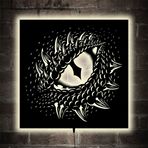 Lucarte Drogon Eye Led Işıklı Tablo Ahşap Duvar Dekoru