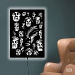 Lucarte Faces LED Işıklı Tablo Ahşap Duvar Dekoru
