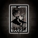 LUCARTE Fatih Sultan Mehmet 1453 Led Işıklı Tablo Ahşap Duvar Dekoru