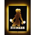 LUCARTE Fitness Led Işıklı Tablo Ahşap Duvar Dekoru
