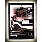 Lucarte Honda Type-r Led IŞıklı Tablo Ahşap Duvar Dekoru