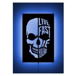 LUCARTE LIVE FAST DIE YOUNG LED IŞIKLI TABLO AHŞAP DUVAR DEKORU
