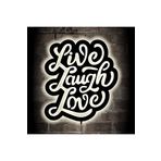 LUCARTE LIVE LOVE LAUGH LED IŞIKLI TABLO AHŞAP DUVAR DEKORU