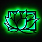 LUCARTE Lotus Çiçeği Led Işıklı Tablo Ahşap Duvar Dekoru