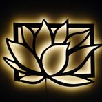 LUCARTE Lotus Çiçeği Led Işıklı Tablo Ahşap Duvar Dekoru