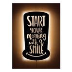 LUCARTE MORNING MOTTO LED IŞIKLI TABLO AHŞAP DUVAR DEKORU
