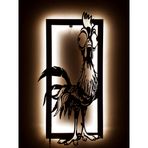 LUCARTE Rooster Led ışıklı Tablo Ahşap Duvar Dekoru