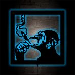 LUCARTE Smoky Monkey Led Işıklı Tablo Ahşap Duvar Dekoru