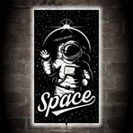 LUCARTE Space Led Işıklı Tablo Ahşap Duvar Dekoru