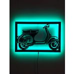 LUCARTE VESPA LED IŞIKLI TABLO AHŞAP DUVAR DEKORU