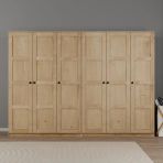 Lucas 6 Kapaklı,15 Raf Bölmeli Yüklük & Askılıklı Geniş Elbise Dolabı-Gardırop Safir Meşe 190X270 cm