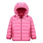 LucaSng 1001-CFFZ-143 Pembe Renk Tüylü ve Dolgulu Su Geçirmez Unisex Çocuk Mont