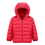 LucaSng 1001-CFFZ-148 Kırmızı Renk Tüylü ve Dolgulu Su Geçirmez Unisex Çocuk Mont