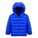 LucaSng 1001-CFFZ-166 Mavi Renk Tüylü ve Dolgulu Su Geçirmez Unisex Çocuk Mont