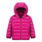 LucaSng 1001-CFFZ-184 Koyu Pembe Renk Tüylü ve Dolgulu Su Geçirmez Unisex Çocuk Mont