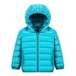 LucaSng 1001-CFFZ-190 Su Yeşili Renk Tüylü ve Dolgulu Su Geçirmez Unisex Çocuk Mont