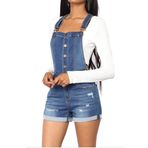 LucaSng Kadın yazlık tulum, kot önlük, kısa şort, kot baskılı, tığ işi, püskül, yüksek bel, denim, kolsuz şort, cepli sıcak pantolon, Açık mavi, L
