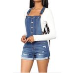 LucaSng Kadın yazlık tulum, kot önlük, kısa şort, kot baskılı, tığ işi, püskül, yüksek bel, denim, kolsuz şort, cepli sıcak pantolon, Açık mavi, M