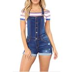 LucaSng Kadın yazlık tulum, kot önlük, kısa şort, kot baskılı, tığ işi, püskül, yüksek bel, denim, kolsuz şort, cepli sıcak pantolon, Koyu mavi, XL