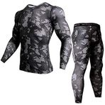 LucaSng Kamuflaj Tişört Erkek Koşu Sıkıştırma Yoga Atletik Set Erkekler Gömlek Spor Fit Kuru Nefes Takım Elbise Erkekler Spor Fitness Tayt Egzersiz Eğitim Eşofman, 1, XXL