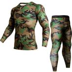 LucaSng Kamuflaj Tişört Erkek Koşu Sıkıştırma Yoga Atletik Set Erkekler Gömlek Spor Fit Kuru Nefes Takım Elbise Erkekler Spor Fitness Tayt Egzersiz Eğitim Eşofman, 2, 3XL