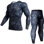 LucaSng Kamuflaj Tişört Erkek Koşu Sıkıştırma Yoga Atletik Set Erkekler Gömlek Spor Fit Kuru Nefes Takım Elbise Erkekler Spor Fitness Tayt Egzersiz Eğitim Eşofman, 4x9mm siyah hematit boncuklar, L