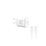 Lucatech 25W USB-C PD Hızlı Şarj Aleti Seti, iPhone 16 / Xiaomi 14T / Samsung S25 ile Uyumlu, Type-C Kablo Dahil, Beyaz