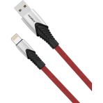Lucatech Apple iPhone Uyumlu 7 / Apple iPhone Uyumlu 7 Plus Lightning 2.4 A Hızlı Şarj ve Data Kablosu 1 mt Fiber Kırılmaz Şık Kablo - Kırmızı - Siyah