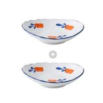 LUCBEI 2'li Salata Kasesi Seti Seramik Sos Tabağı Soya Sosu Daldırma Tabakları İştah Açıcı Kaseler Garnitürler Servis Tabağı Japon Tarzı Mutfak Gereçleri (16,5 cm) Küçük Kase (Renk: D)