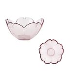 LUCBEI Salata Kasesi Sos Tabağı Sakura Şekilli Pembe Cam Çeşni Tabakları Soya Sosu Tabağı Meyve Tabakları Salata Kaseleri ve Meze Tabakları Küçük Kase (Boyut: M)