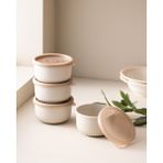 Lucca 4'lü Saklama Kabı Seti - Bej - 10 cm - 300 ml