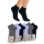 Lucchetti Socks Milano Kısa bayan çorabı merserize pamuk taze ve hafif renkli noktalar desenli çizgili İtalyan malı 6 çift, set kalp 6 çift, 35-40, Kalpler seti, 6 çift, 35-40