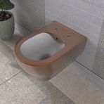 Lucco Garcia 53 cm İçi Beyaz Dışı Bronz Asma Klozet