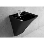 Lucco Loop 50 cm Monoblok Lavabo Siyah - Parlak Siyah