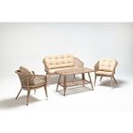 Luce Garden Erguvan Mini Rattan Bahçe ve Balkon Koltuk Takımı Çok Renkli